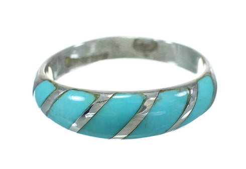 Turquoise Southwestern Sterling Silver Ring Size 5-3/4 YX79285